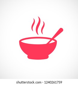 Hot soup vector icon illustration isolated on white background