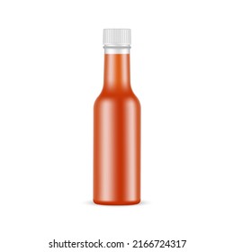 Hot Sour Sauce Bottle Mockup, Isolated on White Background. Vector Illustration