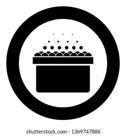 Hot Spa Bathtub with foam bubbles Bath Relax bathroom Bath spa icon in circle round black color vector illustration flat style simple image