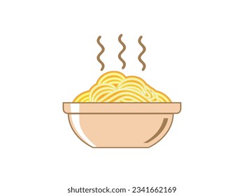 Hot Spaghetti On A Plate Or Dish