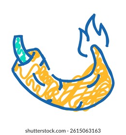 hot spice pepper vegetable doodle icon sketch vector. hot spice pepper vegetable sign. isolated symbol illustration