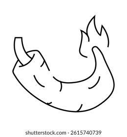 hot spice pepper vegetable line icon vector. hot spice pepper vegetable sign. isolated contour symbol black illustration