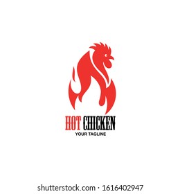 Hot Spicy Chicken Logo Design, Design element for poster, emblem, sign, Vector illustration