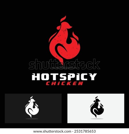 hot spicy chicken logo design. hot rooster logo concept animal icon restaurant food an drink