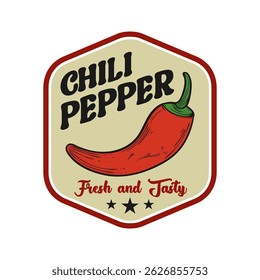 Hot spicy chili logo emblem vector design