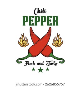 Hot spicy chili logo emblem vector design
