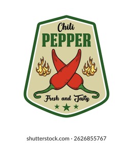 Hot spicy chili logo emblem vector design