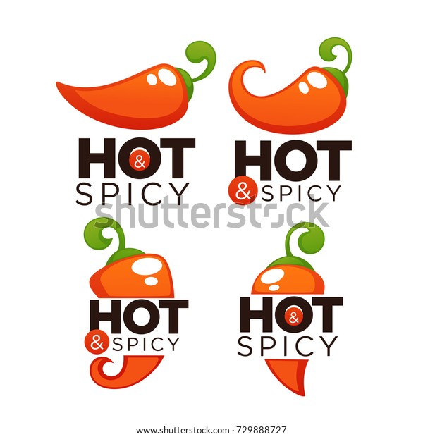 Hot Spicy Chili Pepper Logo Icons Stock Vector Royalty Free