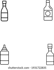 Hot Spicy Chili Pepper Sauce in Glass Bottle, or logo isolated sign symbol vector illustration