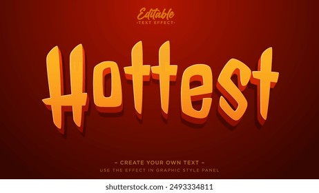 Hot spicy editable text effect. Text effect template for spicy food
