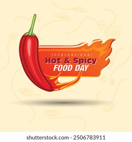 Hot and Spicy Food Day Post Design Vector Illustration