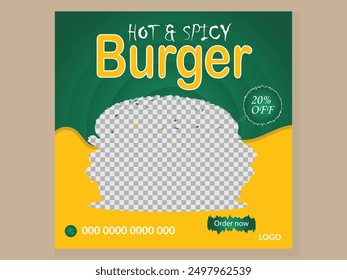 hot and spicy food social media post design, food template layout design