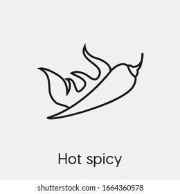 hot spicy icon vector. Linear style sign for mobile concept and web design. hot spicy symbol illustration. Pixel vector graphics - Vector.