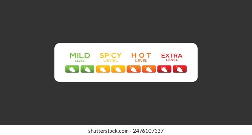 Hot Spicy Level Label Design Vorlage mit Feuerkombination ,Premium-Vektorgrafik