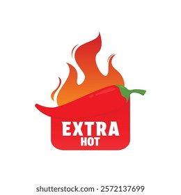 hot spicy level label vector design template