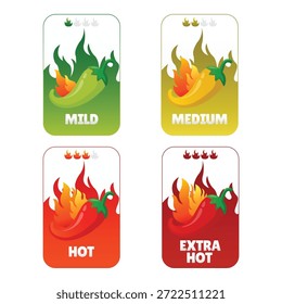 Hot Spicy Level Label, Vektorgrafik