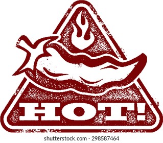 Hot Spicy Pepper Menu Stamp
