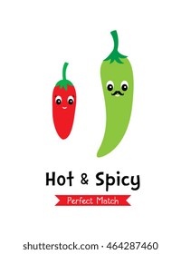 hot & spicy perfect match chili vector