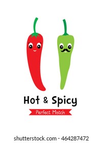 hot & spicy perfect match chili vector
