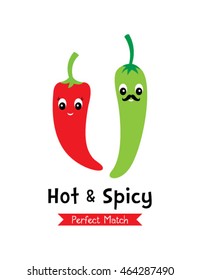 hot & spicy perfect match chili vector