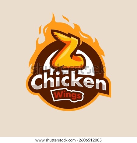 Hot Spicy wings logo Suitable for restaurant and cafe