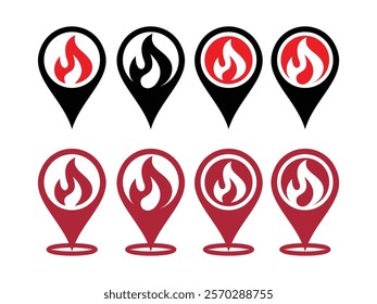 hot spot location marker pin vector design set