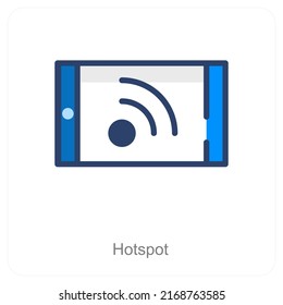 Hot Spot And Mobile Icon Concept