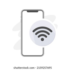 Hot Spot Smartphone, Mobile Phone With Wi-fi Symbol, Internet Access Icon, Connection, Vector Illustration