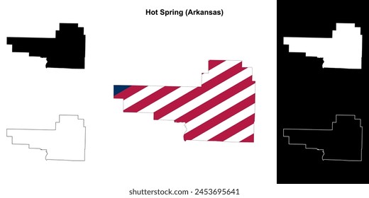 Hot Spring County (Arkansas) outline map set