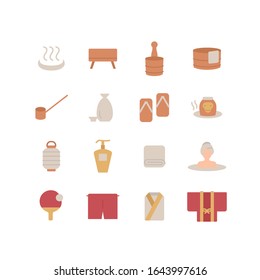 HOT SPRING FLAT ICON SET