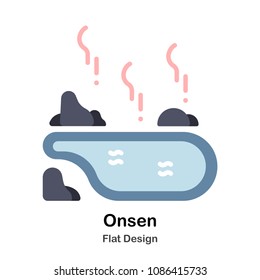 Hot spring flat illustration