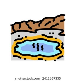 hot spring geothermal energy color icon vector. hot spring geothermal energy sign. isolated symbol illustration