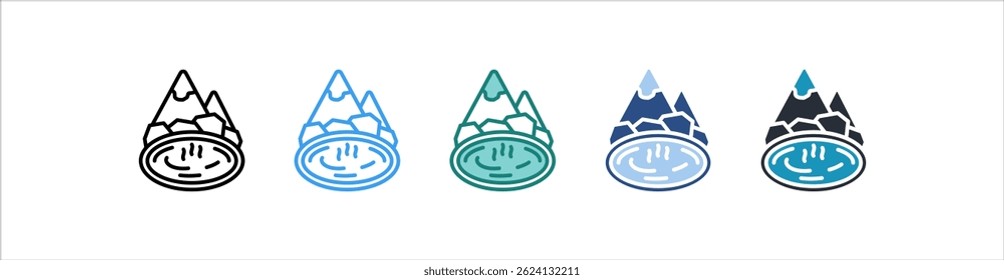 Hot Spring Icon In Different Style Vector