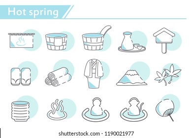 hot spring Icon set -  Simple Line Series