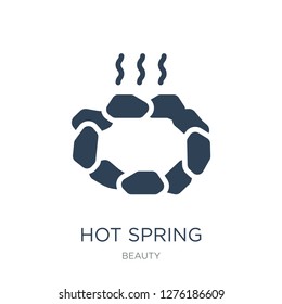 hot spring icon vector on white background, hot spring trendy filled icons from Beauty collection, hot spring vector illustration