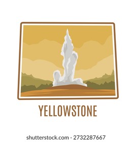 Paisaje de la primavera caliente con la frontera de Wyoming perfecta para la impresión, la ropa, etc
