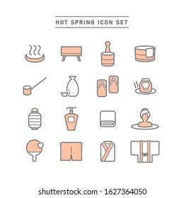 HOT SPRING LINE ICON SET