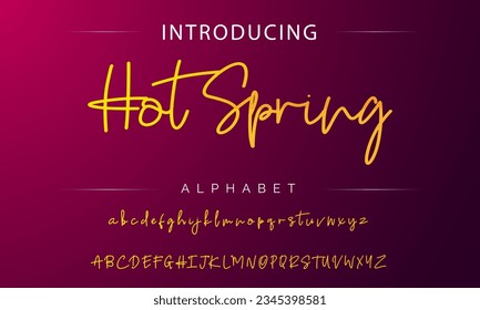 Hot Spring Signature Font Calligraphy Logotype Script Font Type Font lettering handwritten