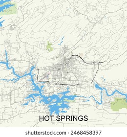 Hot Springs, Arkansas, United States map poster art