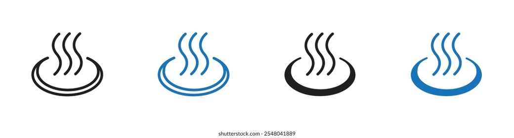 Esquema del conjunto de Vector de iconos de aguas termales