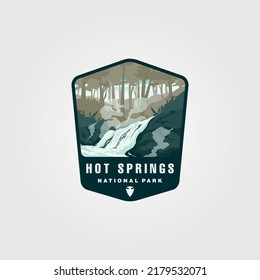hot springs national park logo vector patch illustration design, arkansas hot springs logo design svg