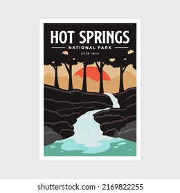 Hot Springs National Park poster vector illustration design svg
