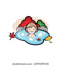 Hot Springs and Outings | Useful Seasonal Event Materials Series (Autumn) | Pop Illustrations