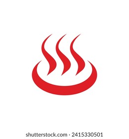 Símbolo de resortes calientes vectorial rojo emoji
