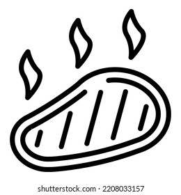 Vector de contorno de icono de filete caliente. Carne fresca. Cordero de cerdo
