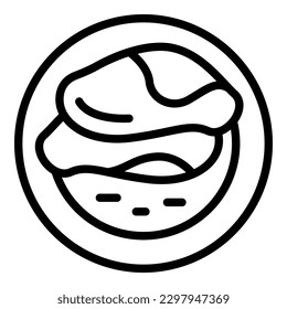 Hot steak icon outline vector. Austrian food. Restaurant cuisine