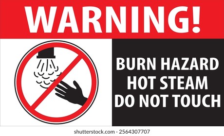 Hot steam contact may cause burn or scaled keep hands clear safety sign vector