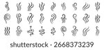 hot steam icon design line element, doodle smell sign, wave symbol. hot drink lines. Vector illustration
