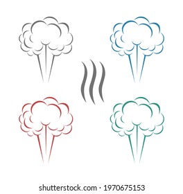 hot steam icon isolated on white background
