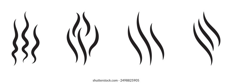 Hot steam vector icon isolated on white background